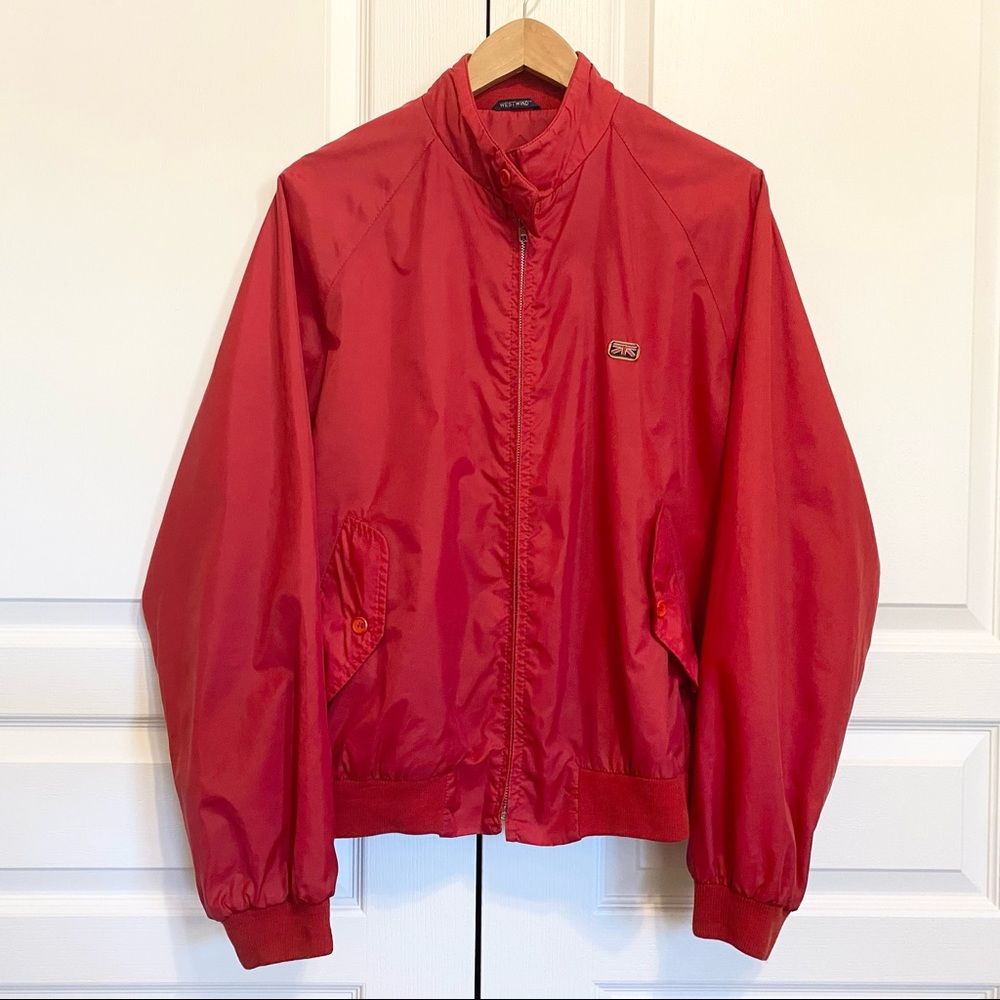 Vintage Brittania Westwind Full Zip Vented Golf Windbreaker Bomber Jacket Mens L